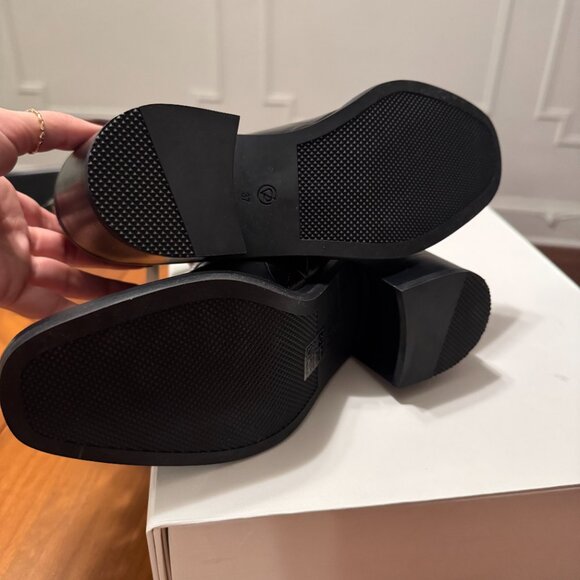 Phillip Lim Black Croc-Embossed Leather Ankle Boots Size 37 - Picture 5 of 6